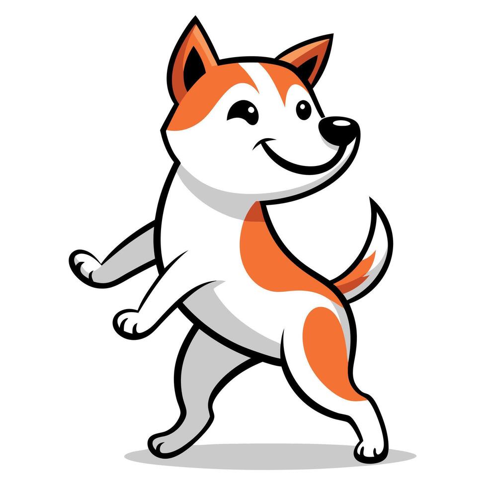 Fox Terrier dog dancing kawaii vector