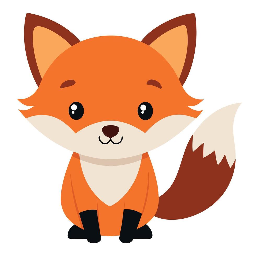 Fox looks kawaii vector
