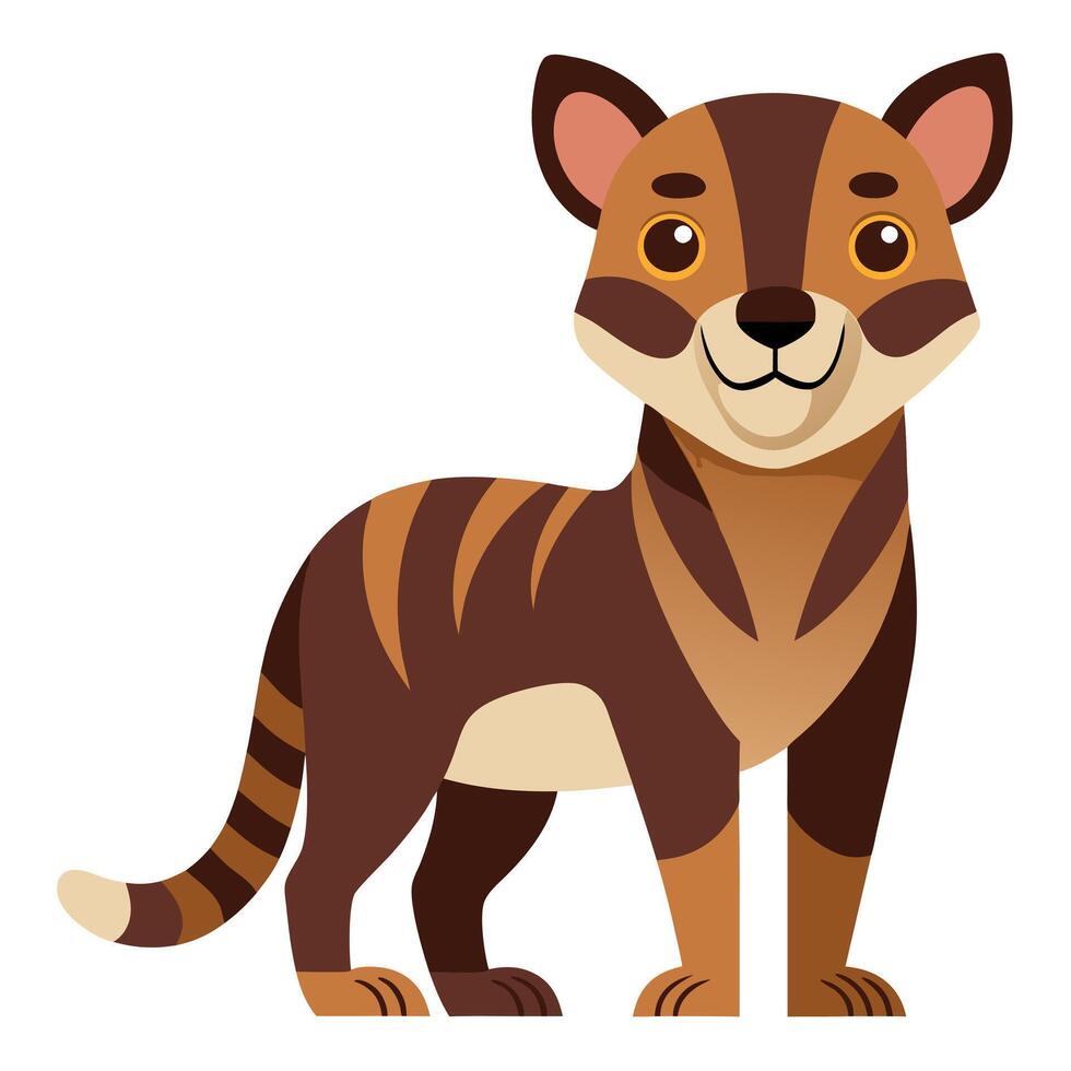 Fossa lynx goes kawaii vector