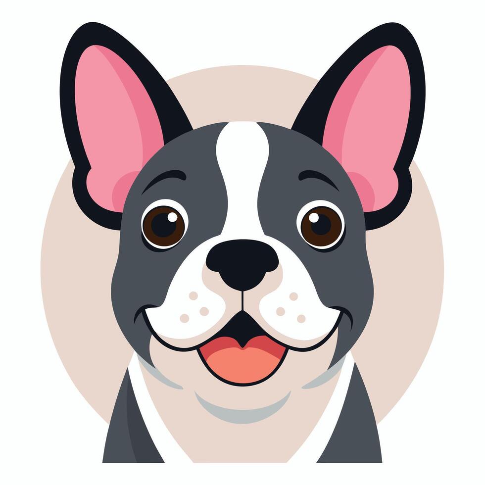 Frenchton dog smiles kawaii vector