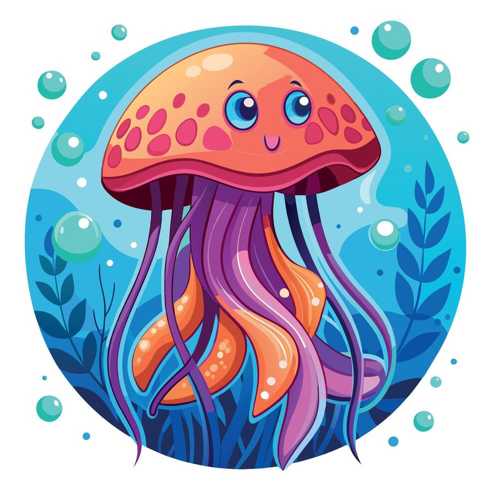 Freshwater Jellyfish stay kawaii vector