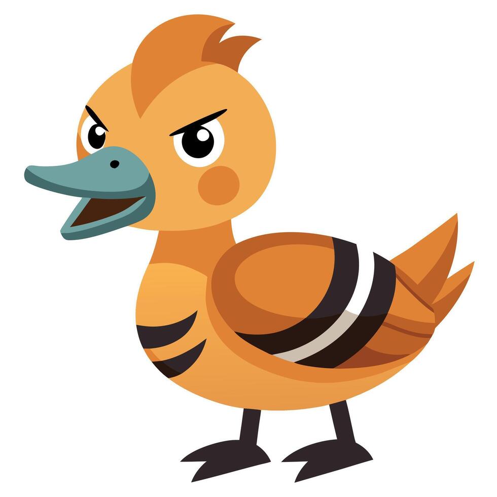 Fulvous Whistling Duck angry kawaii vector