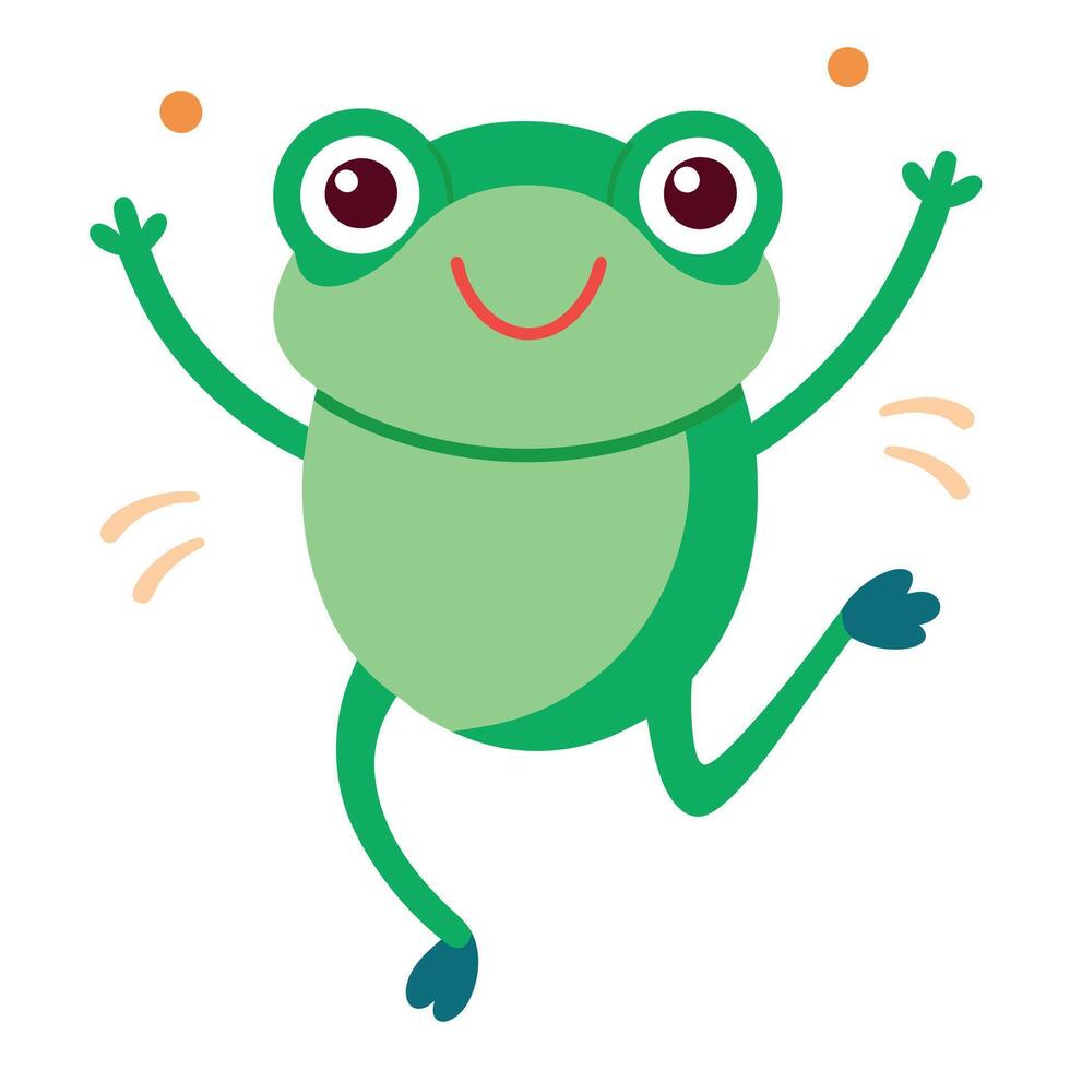 Frog dancing kawaii vector