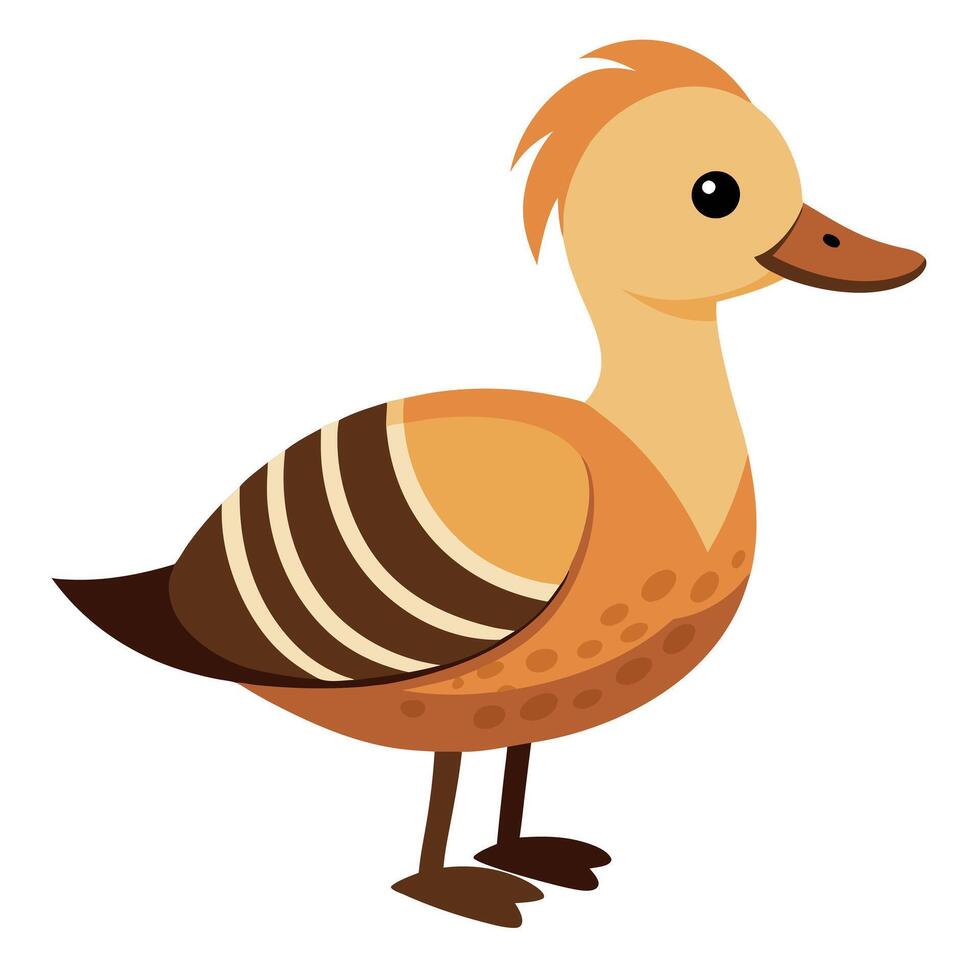 Fulvous Whistling Duck goes kawaii vector