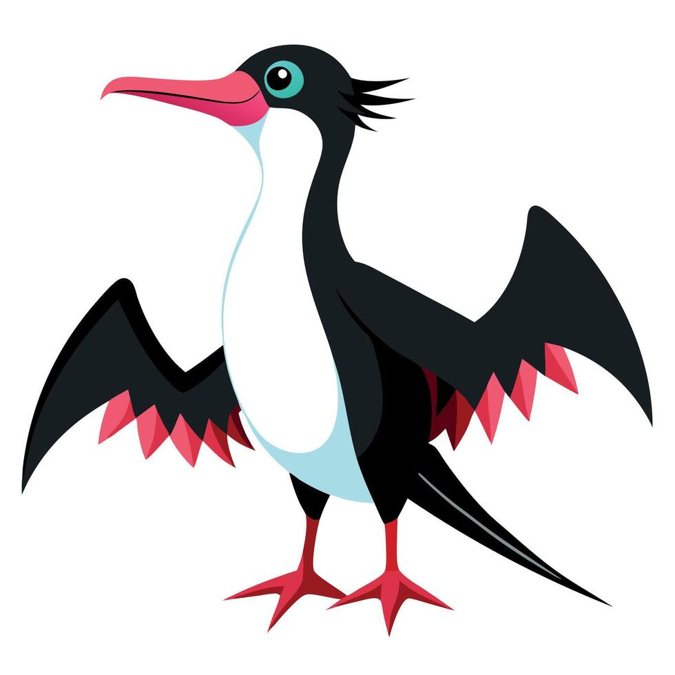 Frigatebird bird play kawaii vector