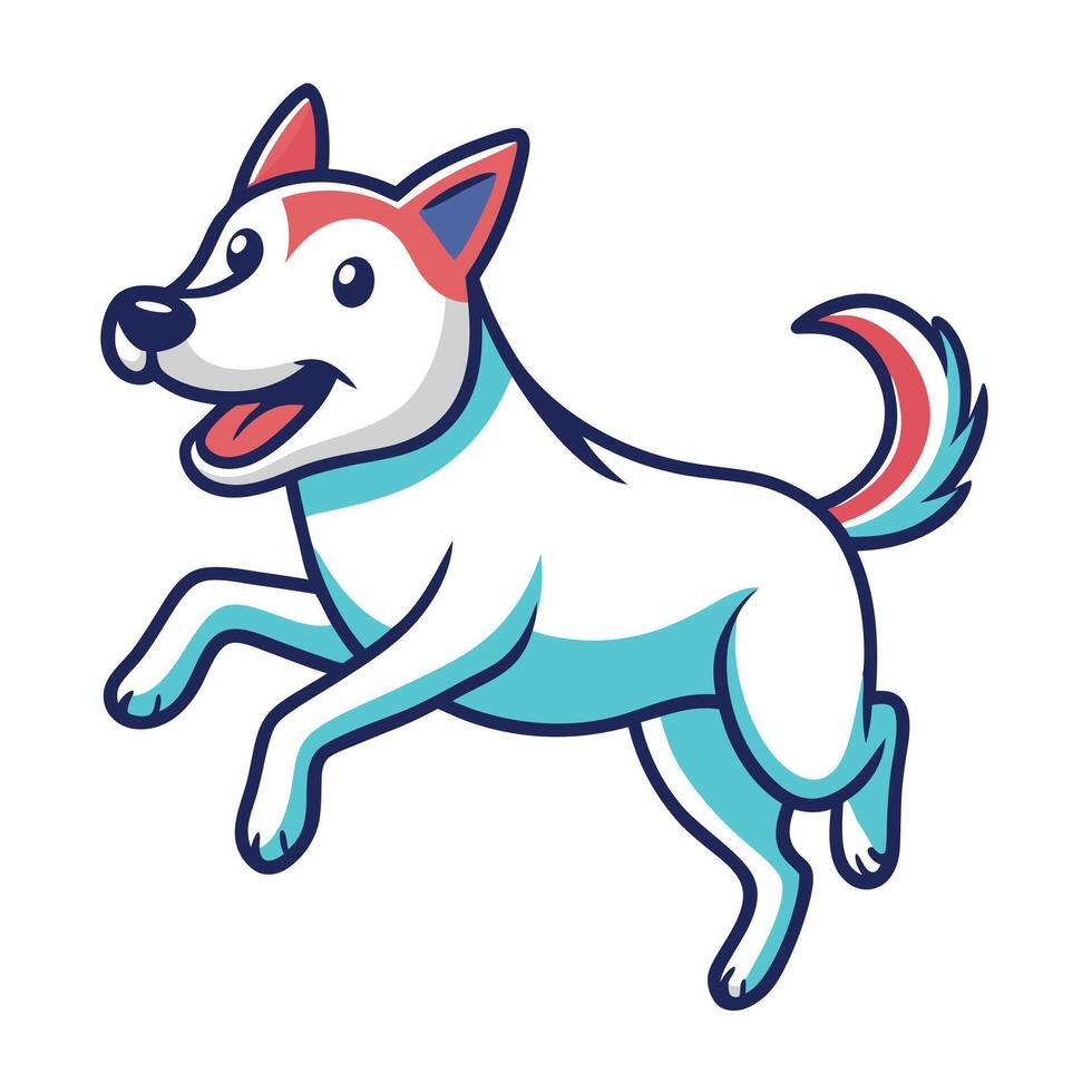Frug dog jumps kawaii vector