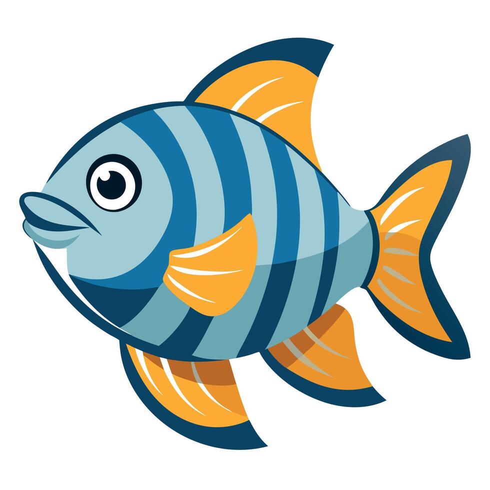 Freshwater Sunfish fish knocks kawaii vector