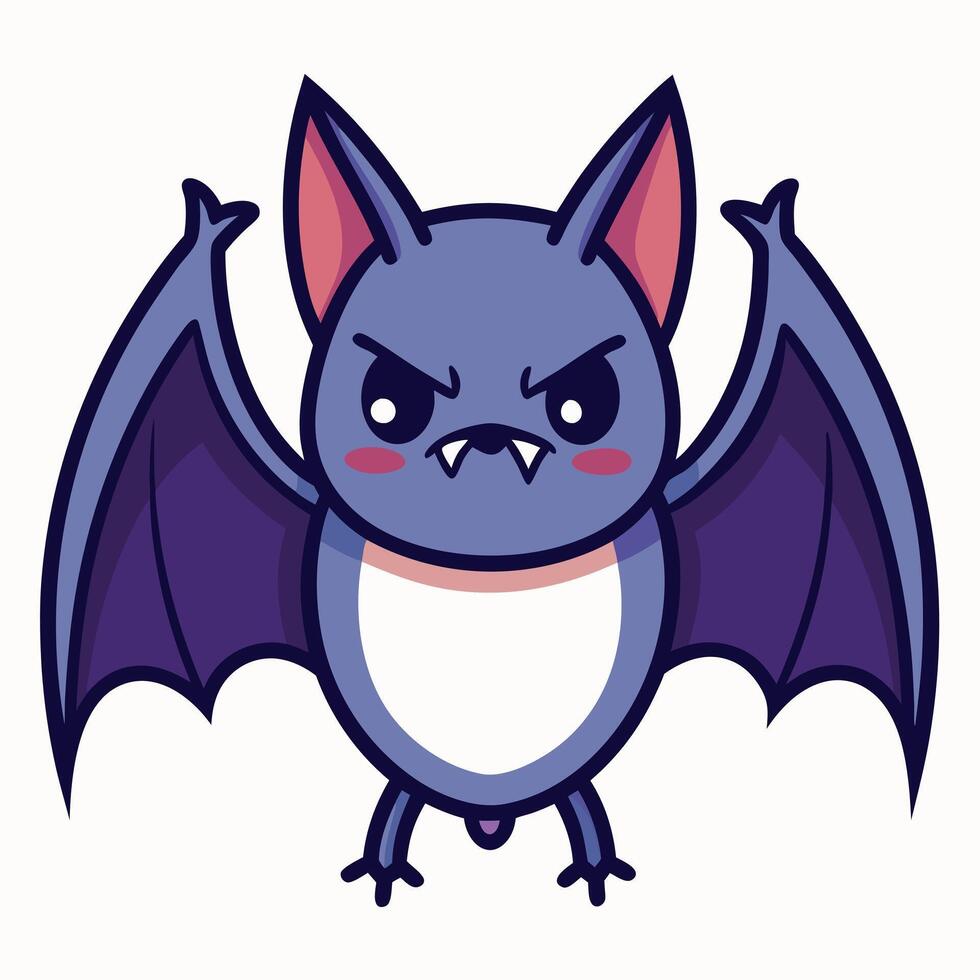 Fruit Bat stands kawaii vector