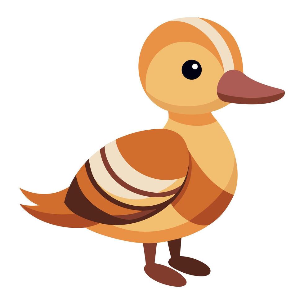 Fulvous Whistling Duck knocks kawaii vector