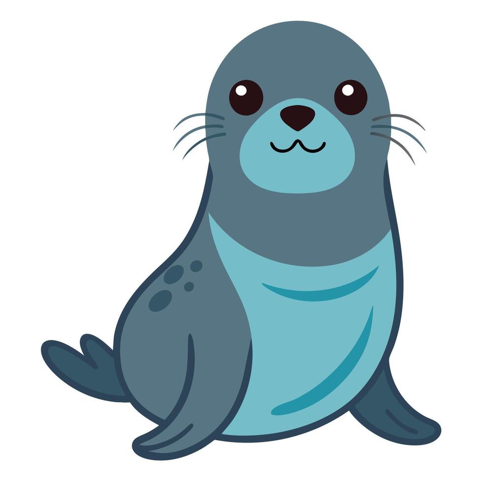 Galapagos Fur Seal play kawaii vector