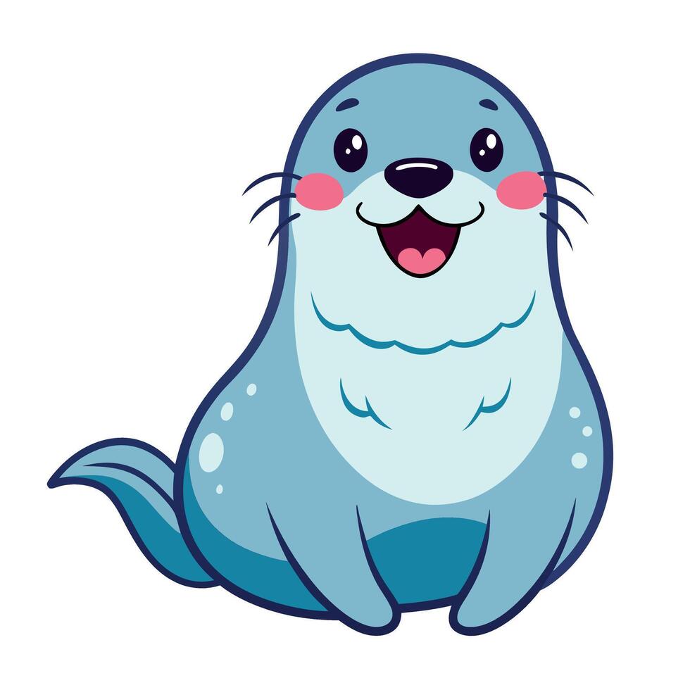 Fur Seal smiles kawaii vector