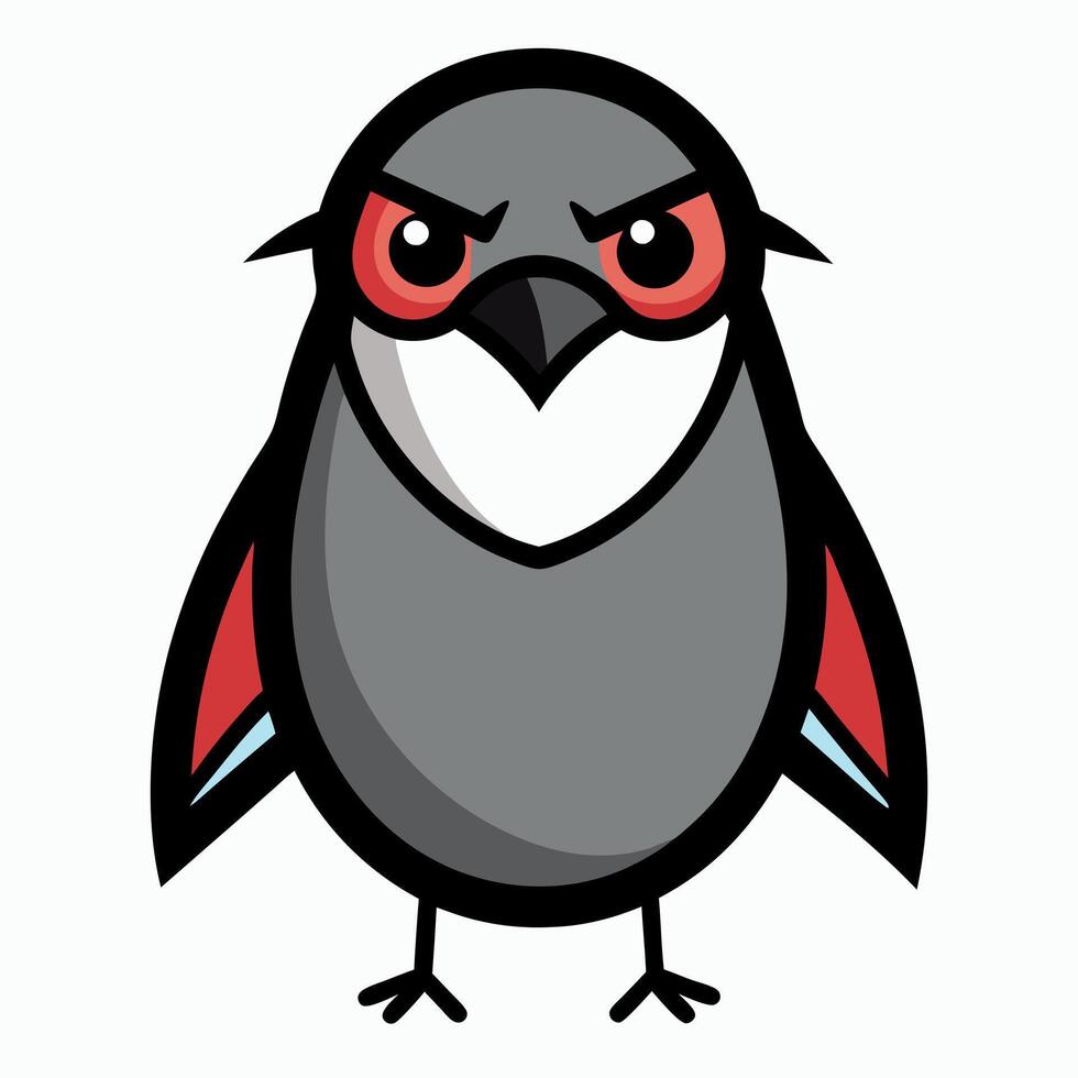 Galapagos Finch bird angry kawaii vector