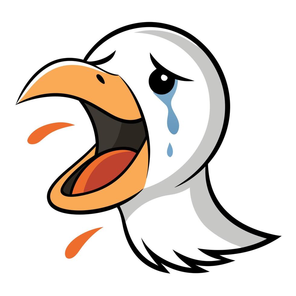 Gadwall bird cries kawaii vector
