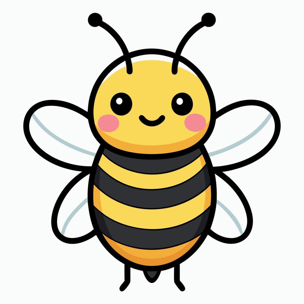 Furrow Bee knocks kawaii vector