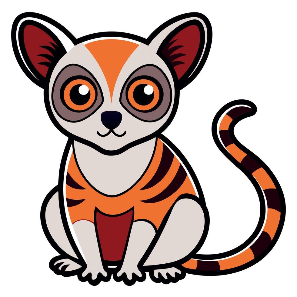 Galago monkey knocks kawaii vector