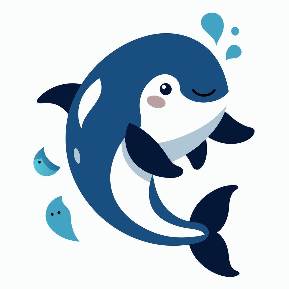 Galapagos Killer Whale fish play kawaii vector