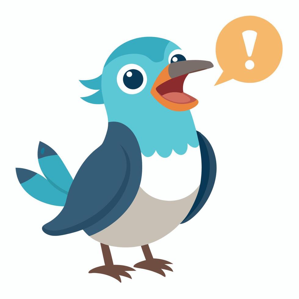 Galapagos Rail Bird speaks kawaii vector
