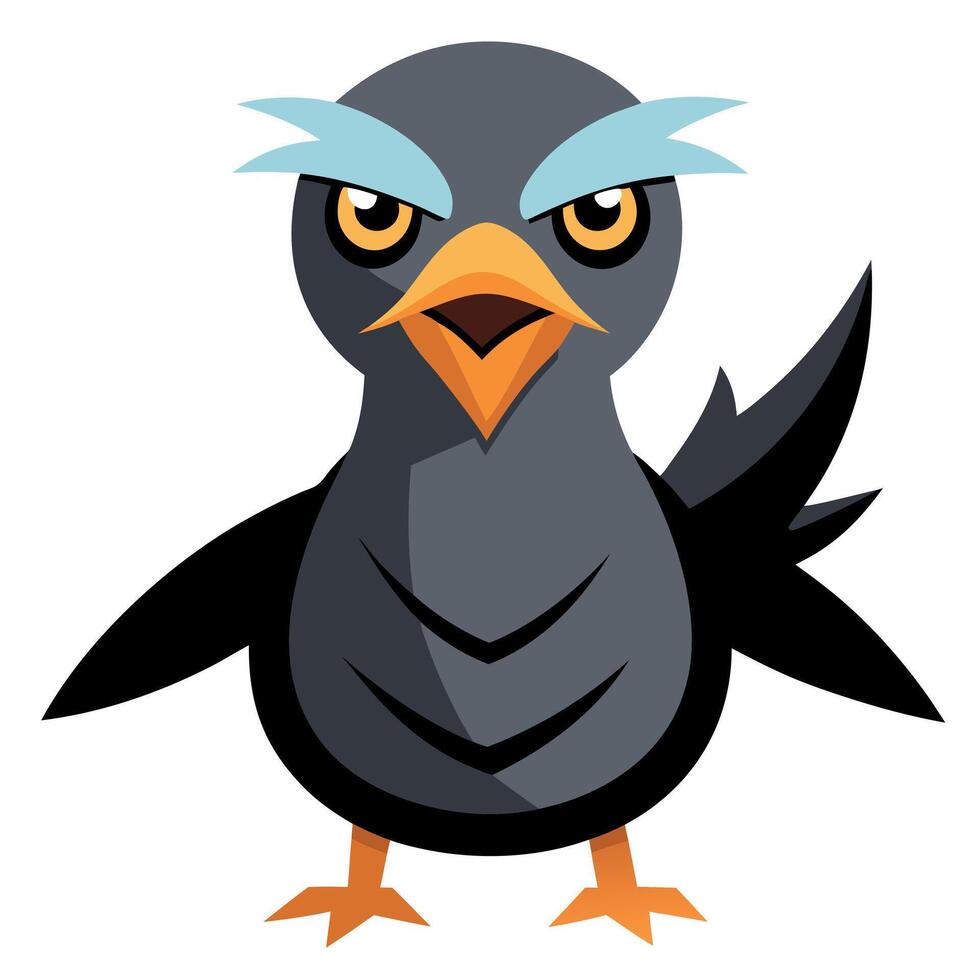 Galapagos Rail Bird angry kawaii vector