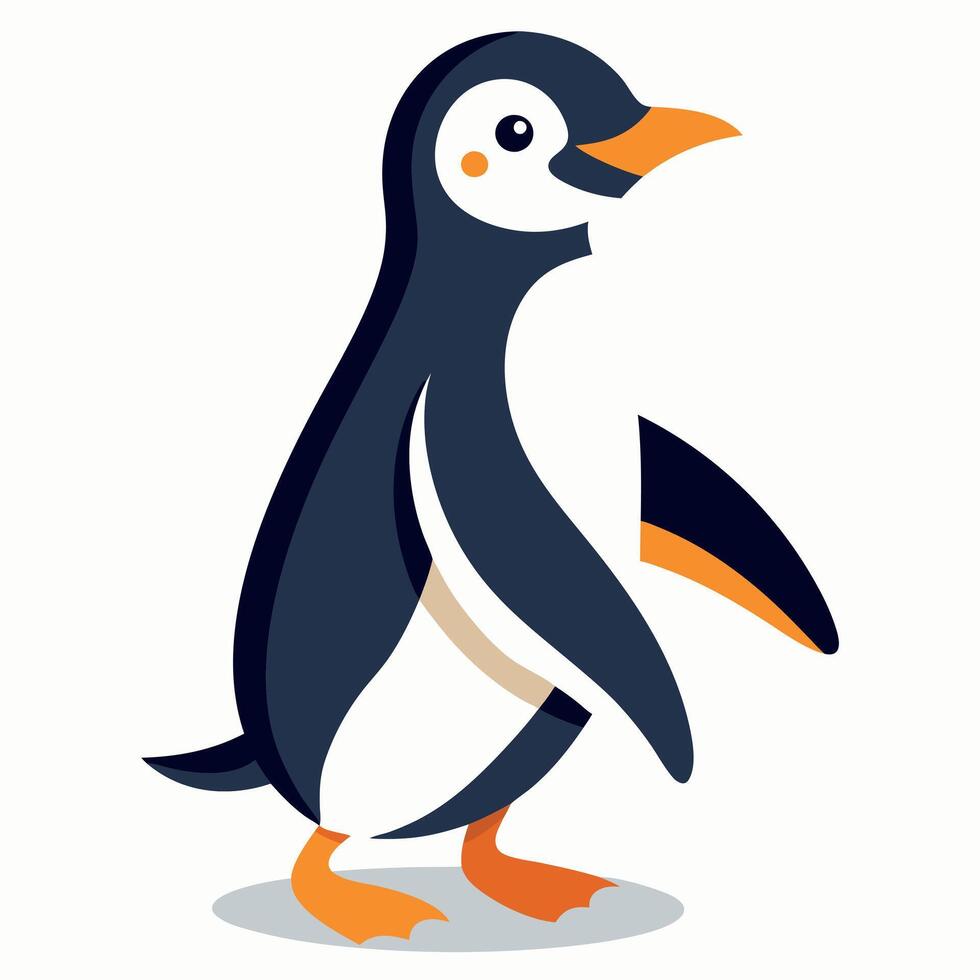 Galapagos Penguin walks kawaii vector