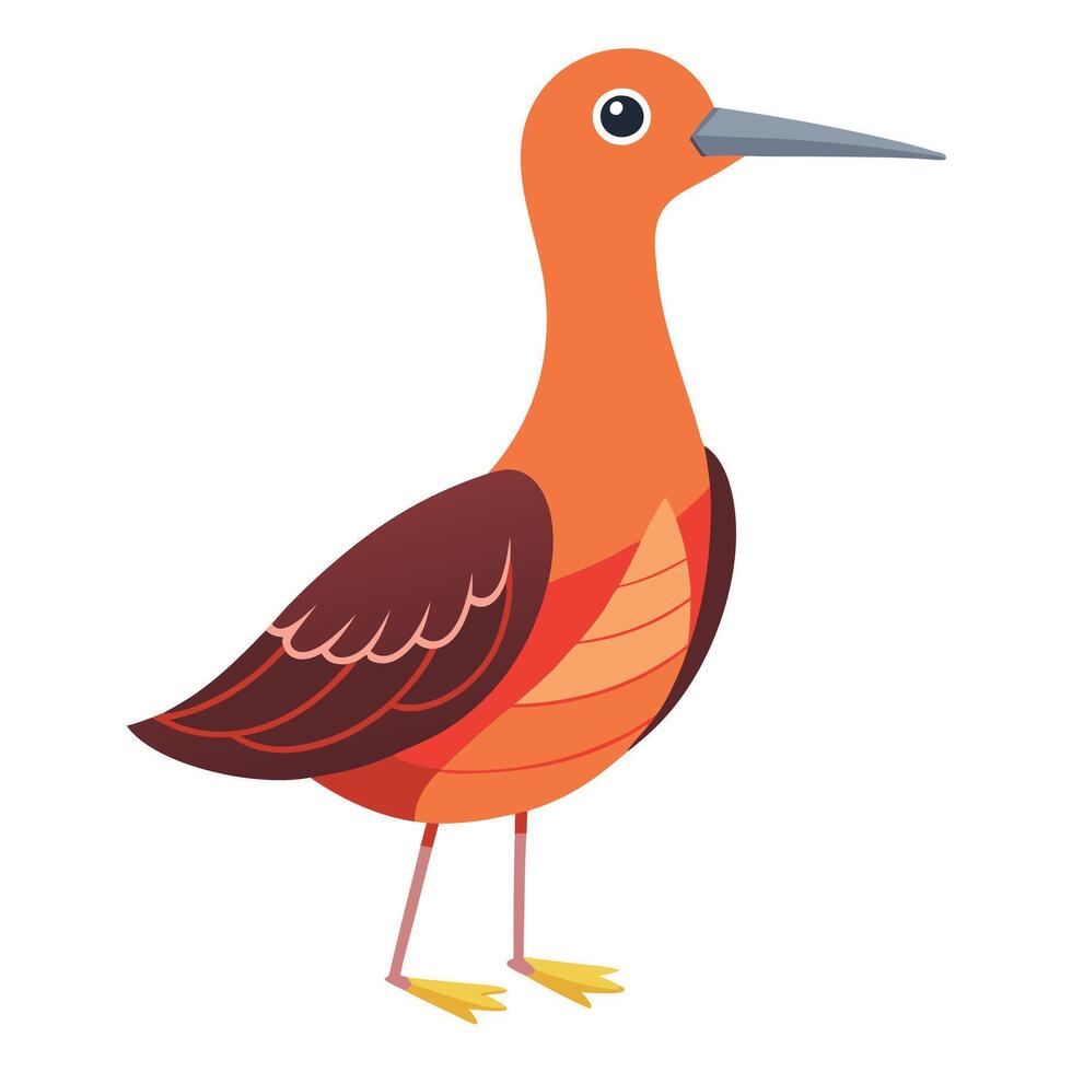 Galapagos Rail Bird stands kawaii vector