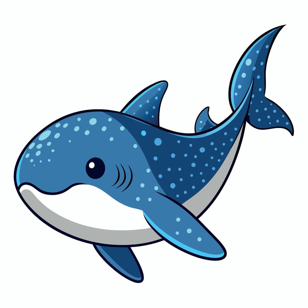 Galapagos Sperm Whale fish dancing kawaii vector