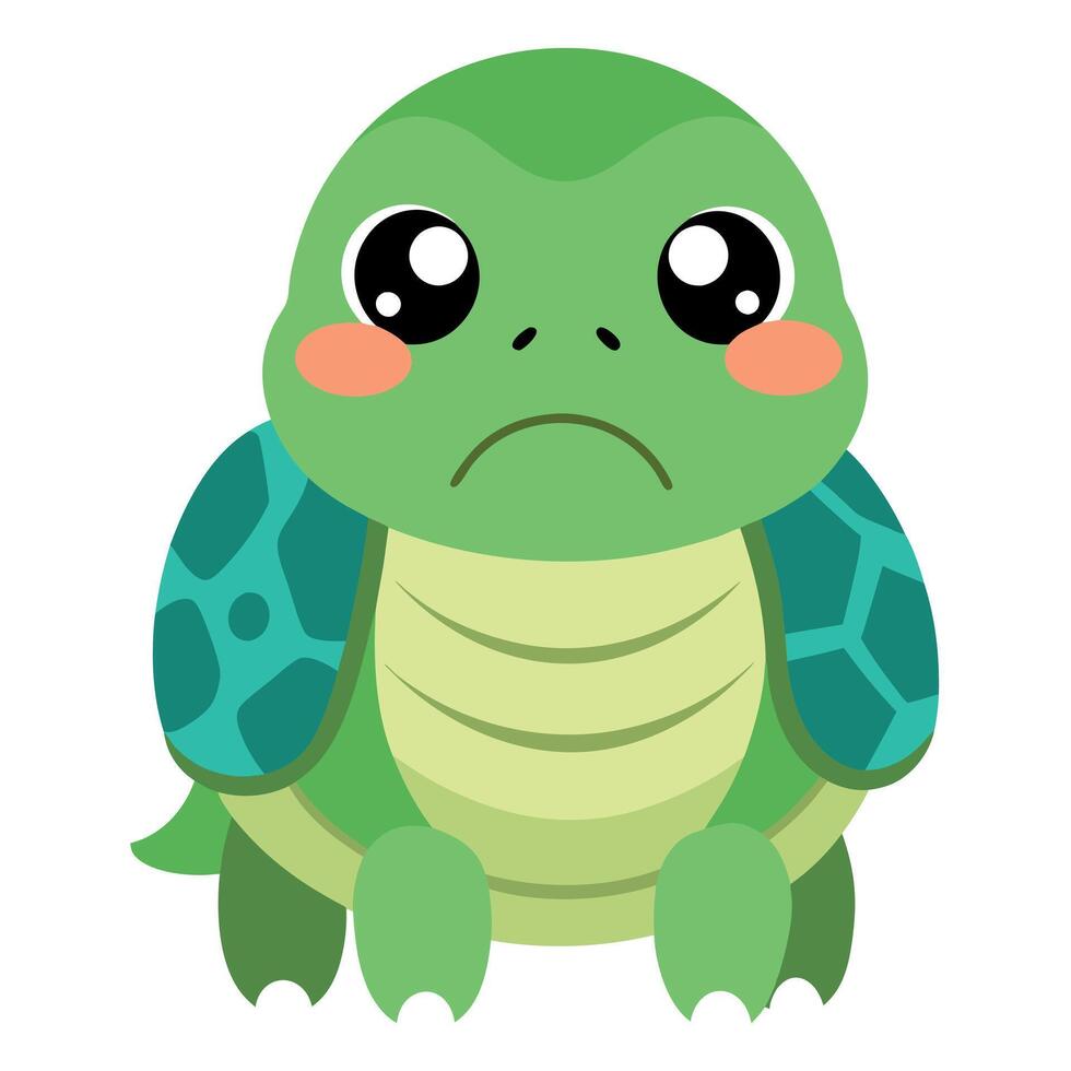 Galapagos Tortoise turtle angry kawaii vector
