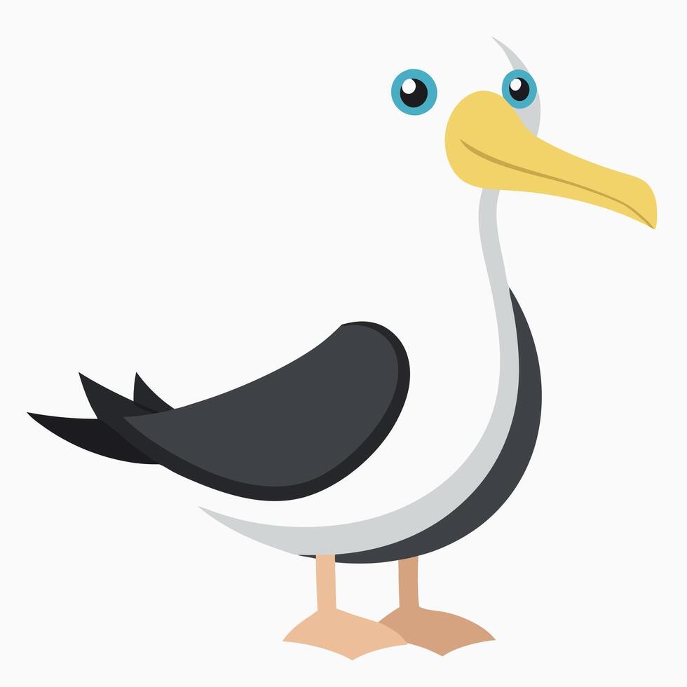 Galapagos Storm Petrel Bird looks kawaii vector