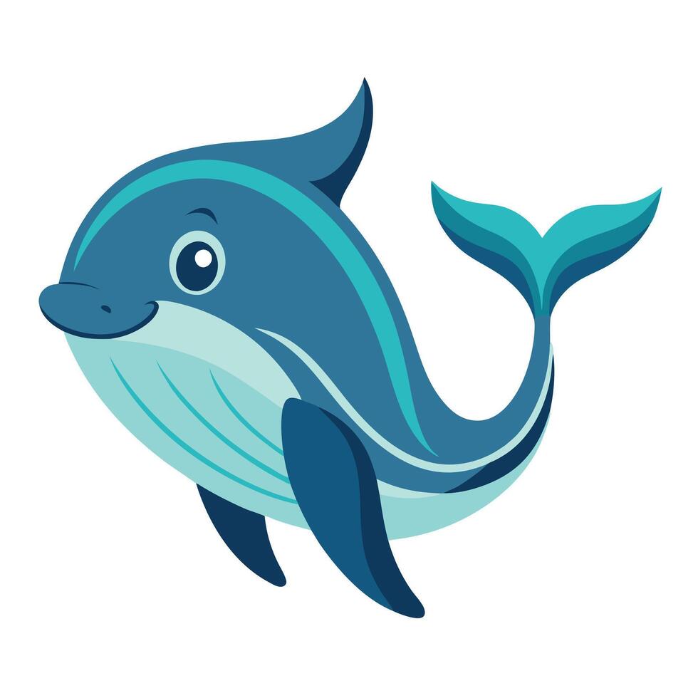 Galapagos Whale fish looks kawaii vector