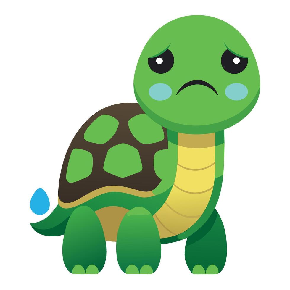 Galapagos Tortoise turtle cries kawaii vector