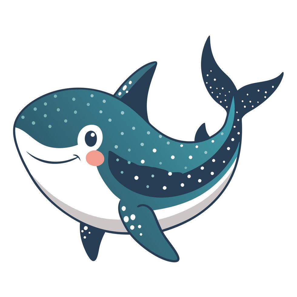 Galapagos Whale Shark fish stay kawaii vector