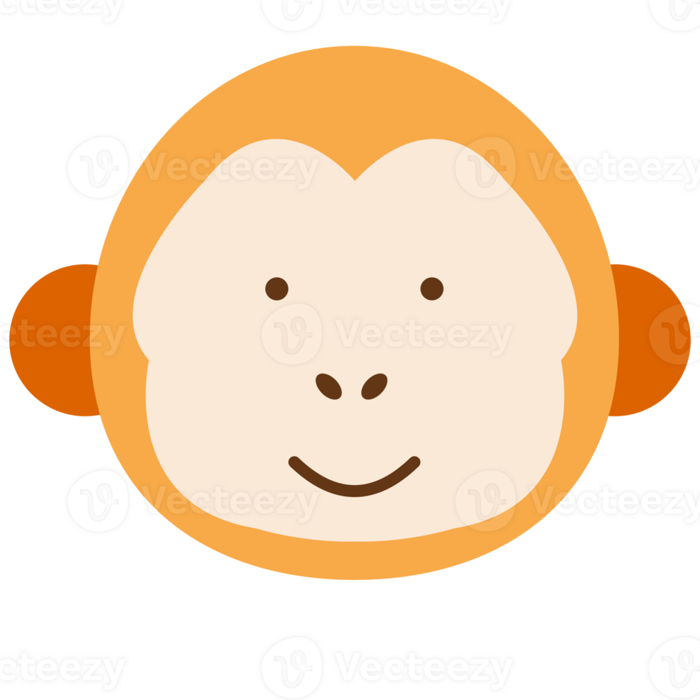 Monkey Cartoon Illustration Wild Animals Design Cartoon for Kids Learning Drawing and Coloring Icon Design Card and Poster png