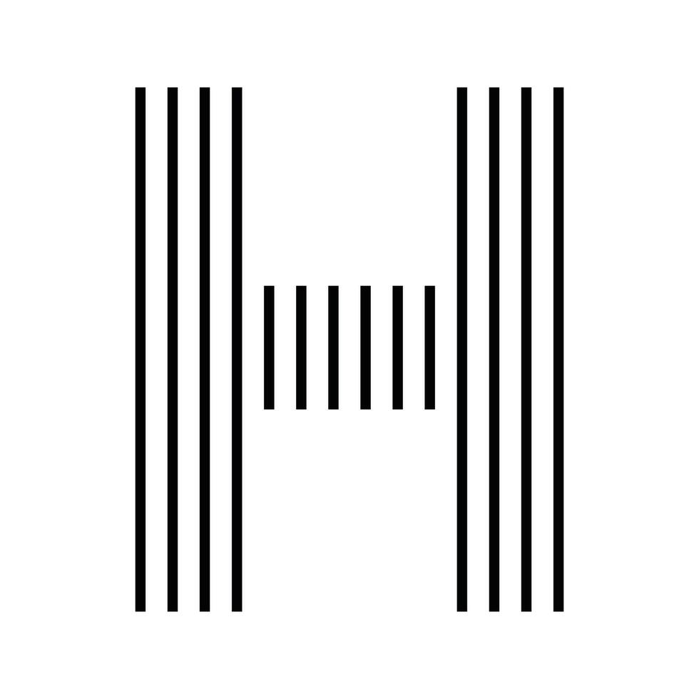 Letter H Initial Monogram Logo Icon Geometric Vertical Stripe Lines vector