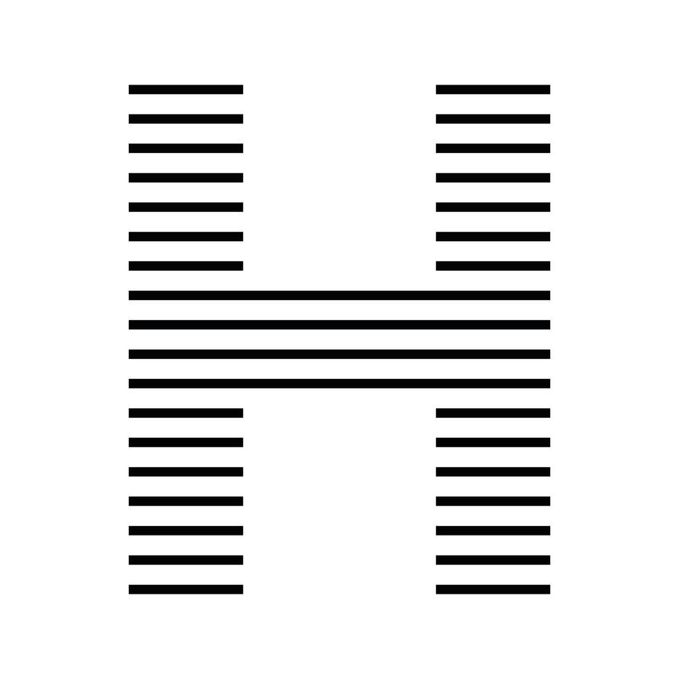 Letter H Initial Monogram Logo Icon Geometric Horizontal Stripe Lines vector