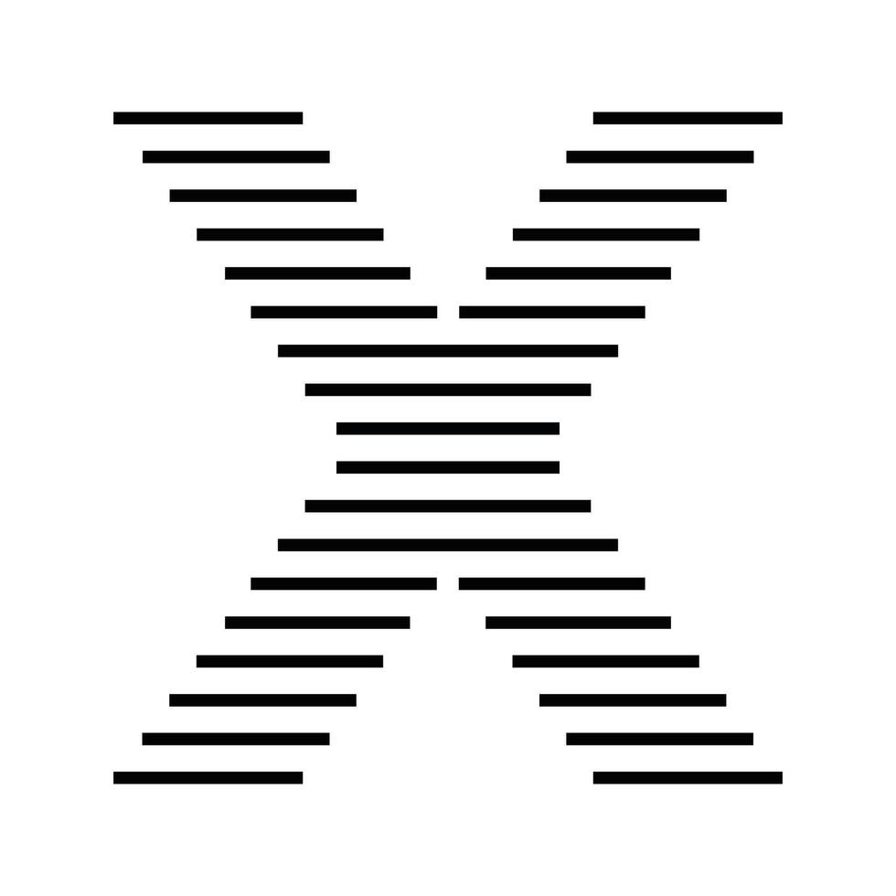 Letter X Initial Monogram Logo Icon Geometric Horizontal Stripe Lines vector