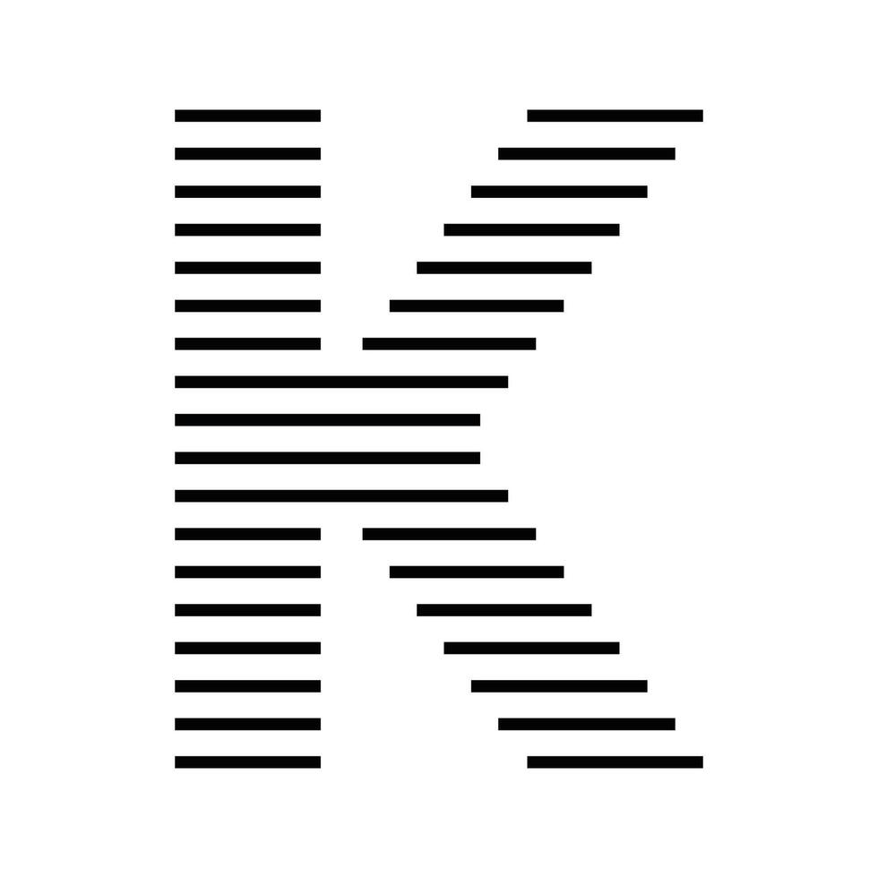 Letter K Initial Monogram Logo Icon Geometric Horizontal Stripe Lines vector