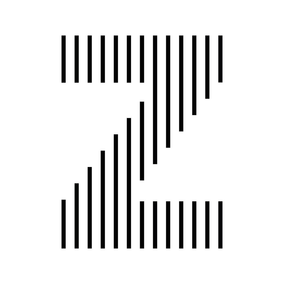 Letter Z Initial Monogram Logo Icon Geometric Vertical Stripe Lines vector