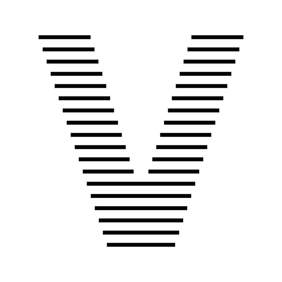 Letter V Initial Monogram Logo Icon Geometric Horizontal Stripe Lines vector