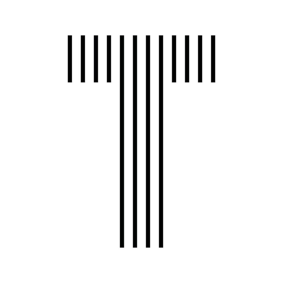 Letter T Initial Monogram Logo Icon Geometric Vertical Stripe Lines vector