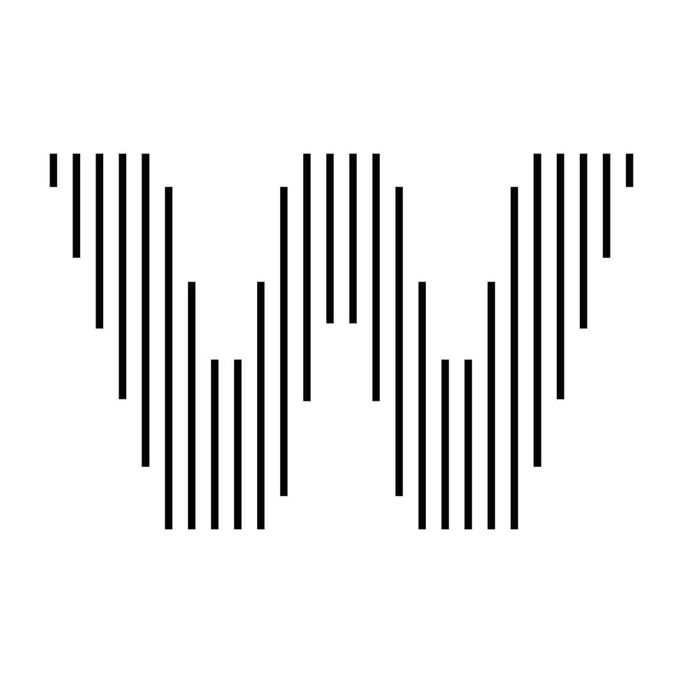 Letter W Initial Monogram Logo Icon Geometric Vertical Stripe Lines vector