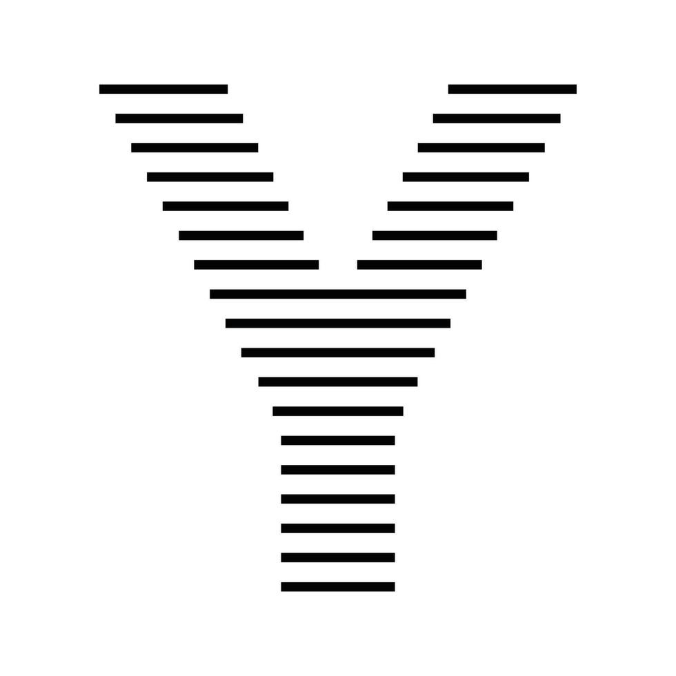 Letter Y Initial Monogram Logo Icon Geometric Horizontal Stripe Lines vector