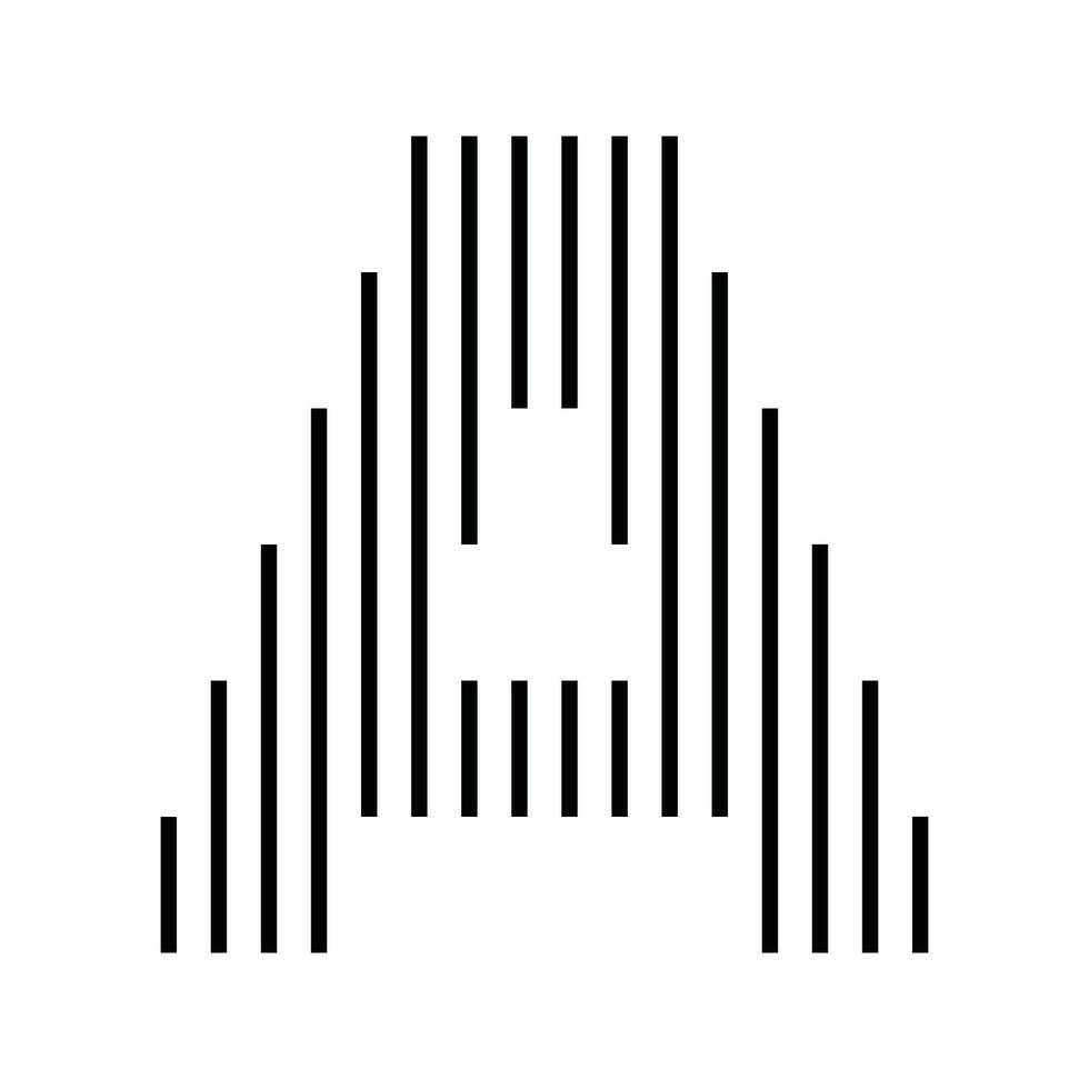 Letter A Initial Monogram Logo Icon Geometric Vertical Stripe Lines vector