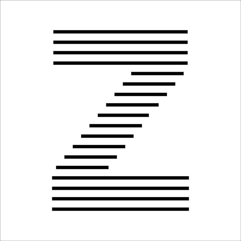 Letter Z Initial Monogram Logo Icon Geometric Horizontal Stripe Lines vector