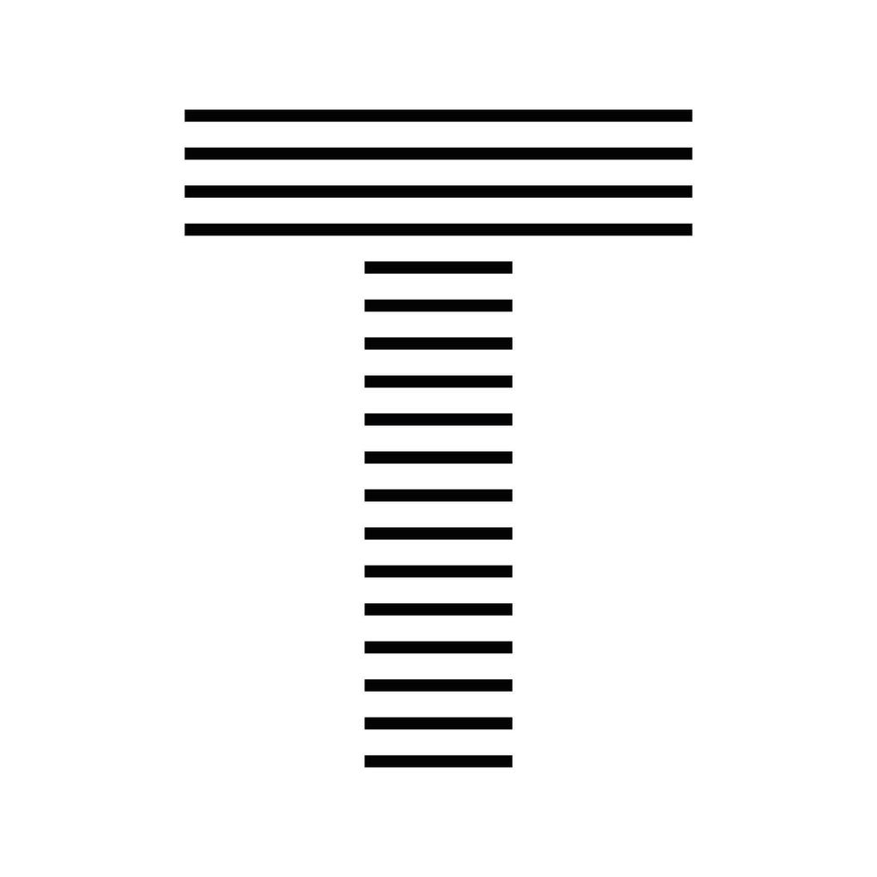Letter T Initial Monogram Logo Icon Geometric Horizontal Stripe Lines vector