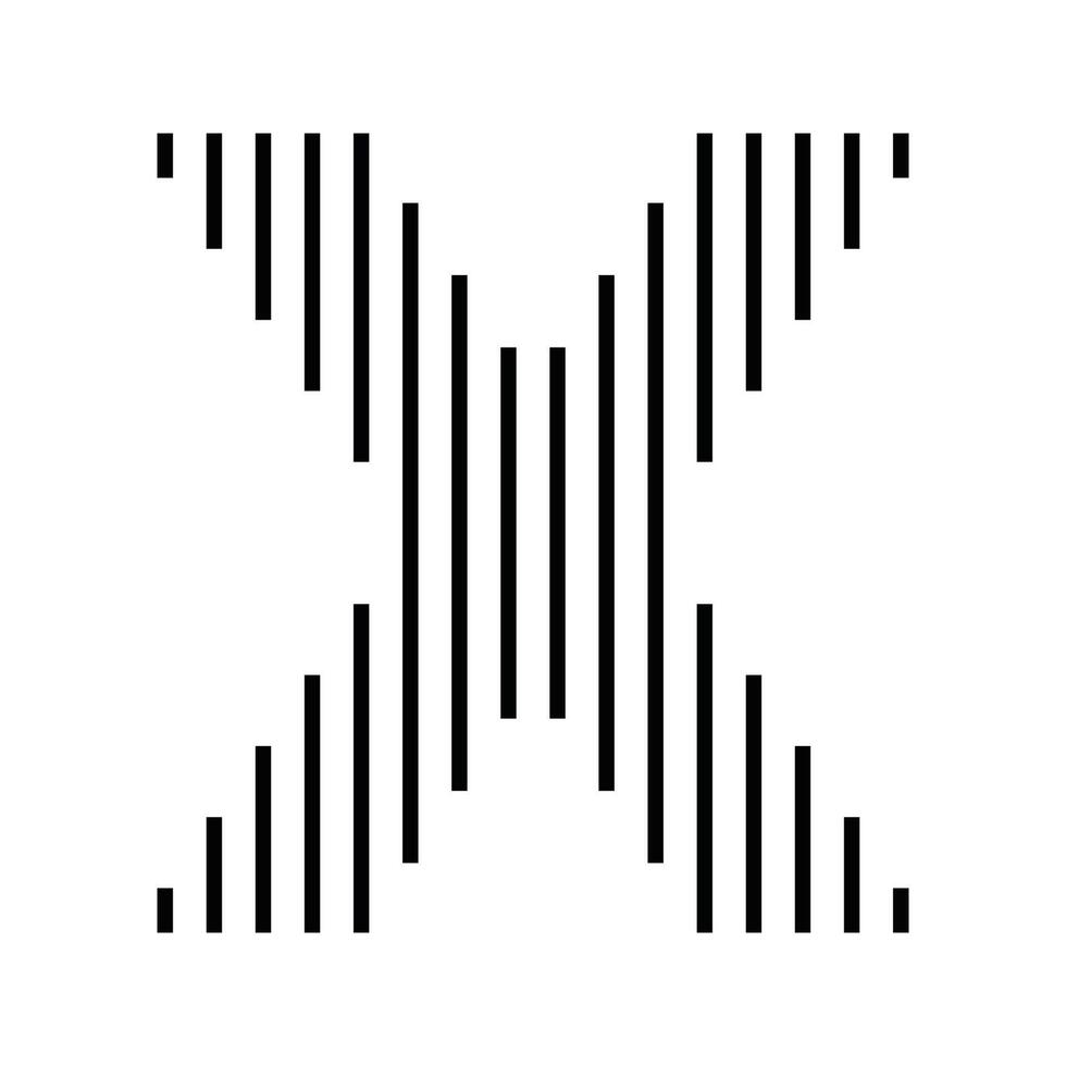 Letter X Initial Monogram Logo Icon Geometric Vertical Stripe Lines vector