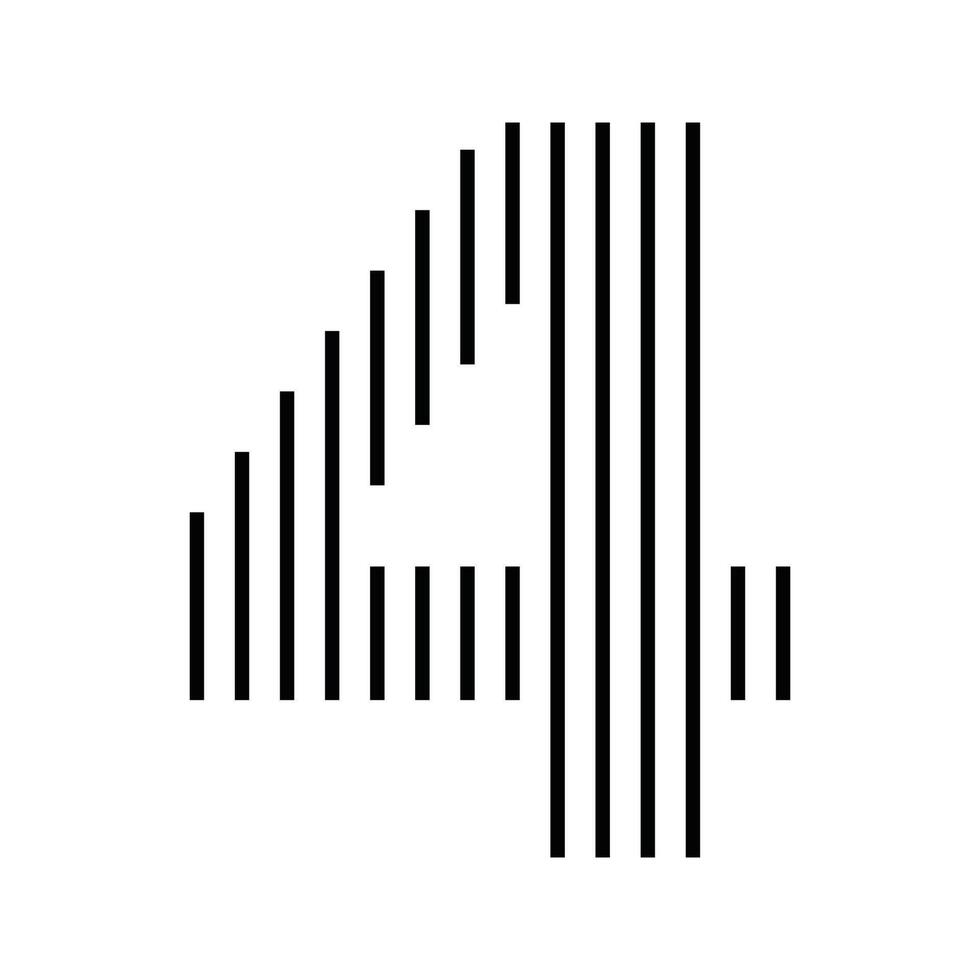 Number 4 Logo Icon Geometric Vertical Stripe Lines vector
