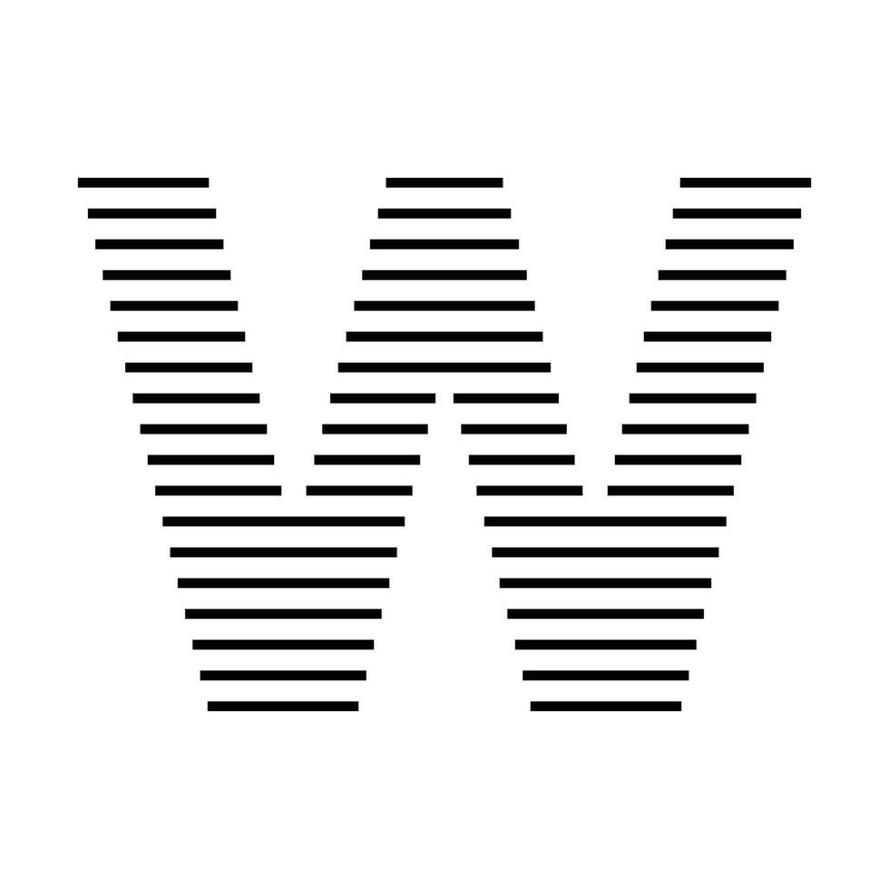 Letter W Initial Monogram Logo Icon Geometric Horizontal Stripe Lines vector