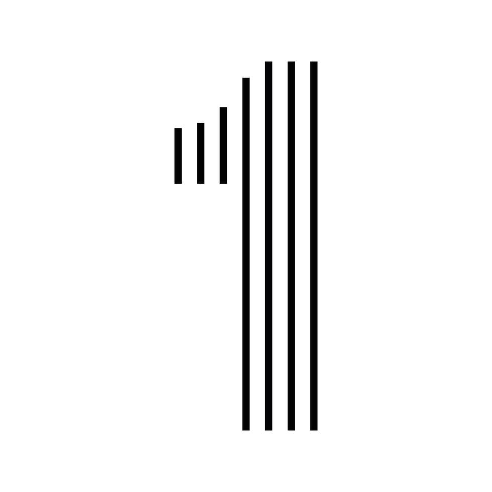 Number 1 Logo Icon Geometric Vertical Stripe Lines vector