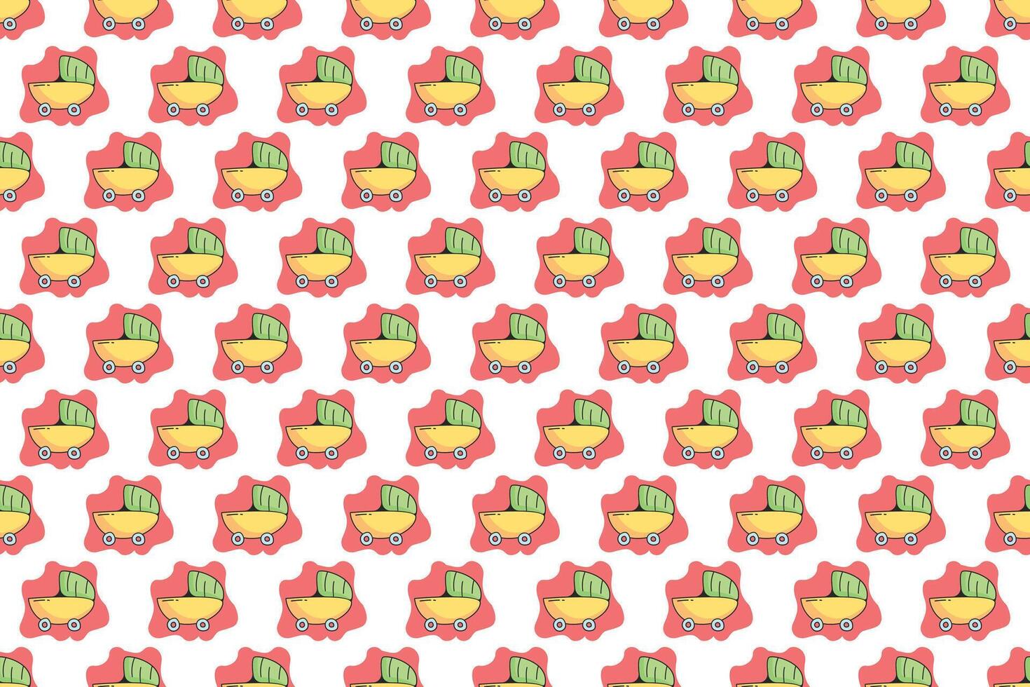 Colorful nursery iconic seamless pattern background vector