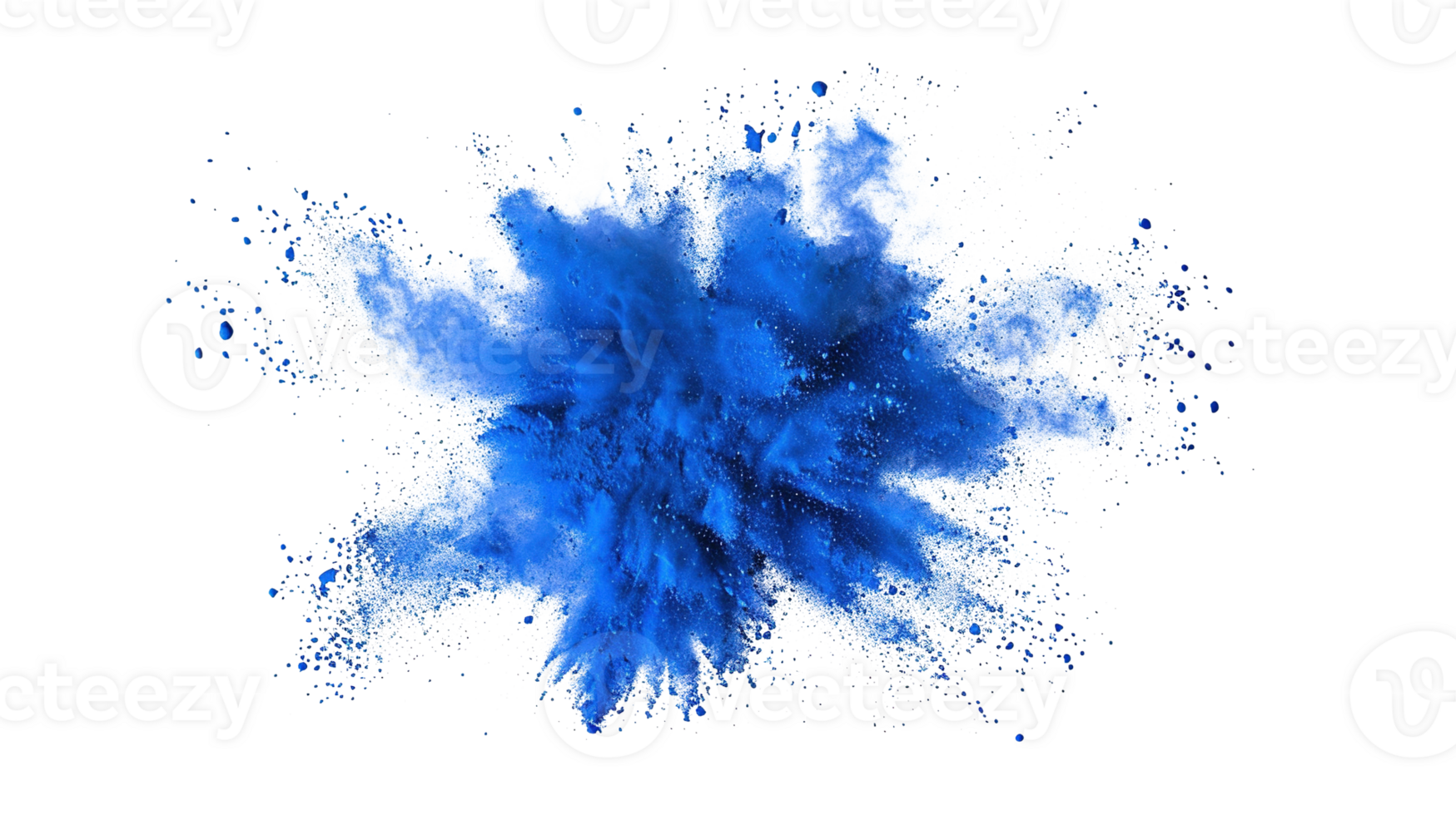 Abstract Navy Blue Color Holi Paint Powder Festival Explosion Burst on Transparent Background - Paint Isolated Splash Explode Smoke Dust Spray Cloud Gas Ink Blooming Smog Splatter Fume png