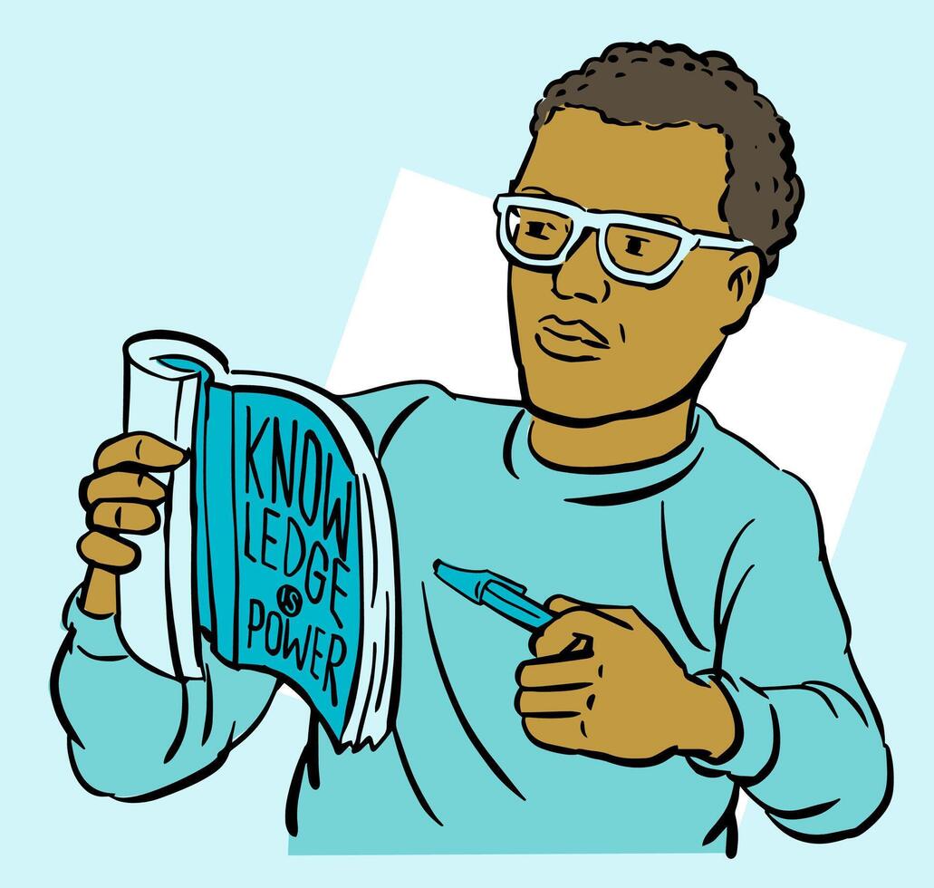 Student Study read a book illustration vector